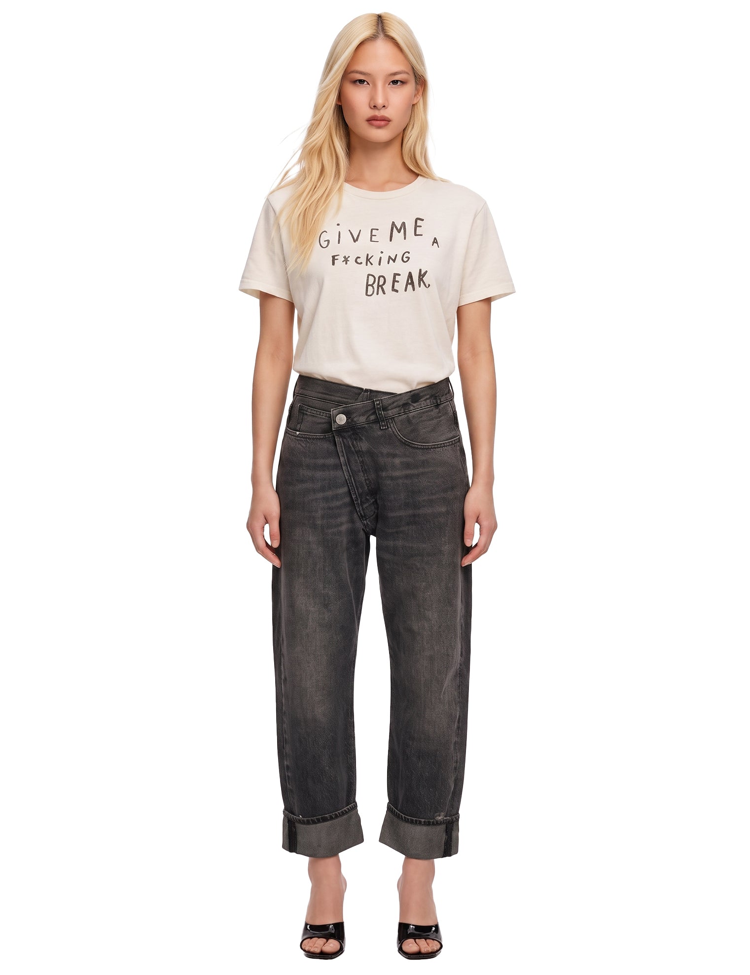 T-shirt "Give me a break" in avorio 