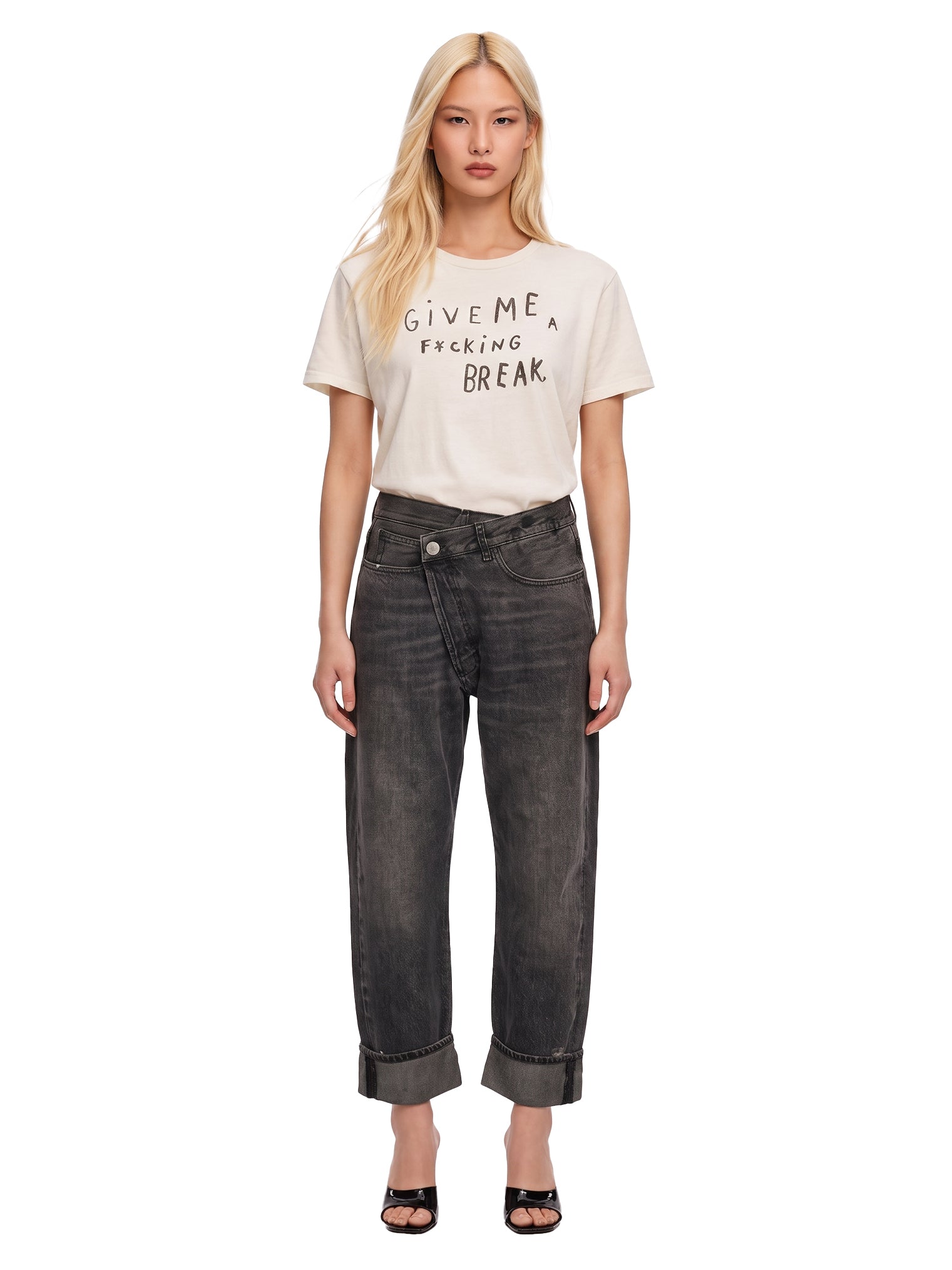 T-shirt "Give me a break" in avorio 