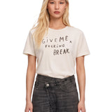 T-shirt "Give me a break" in avorio 