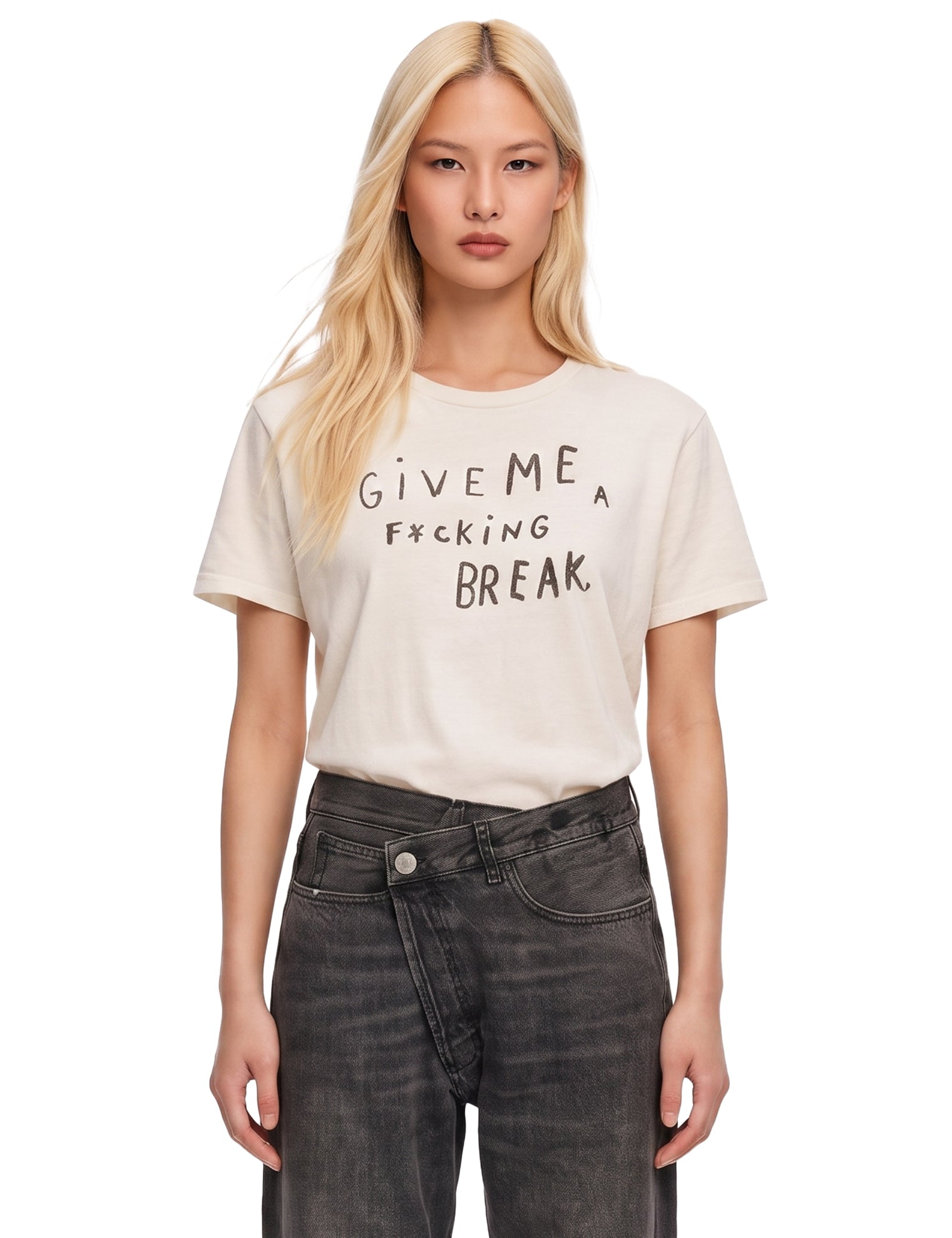 T-shirt "Give me a break" in avorio 