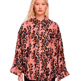 Camica stampa animalier in rosa 