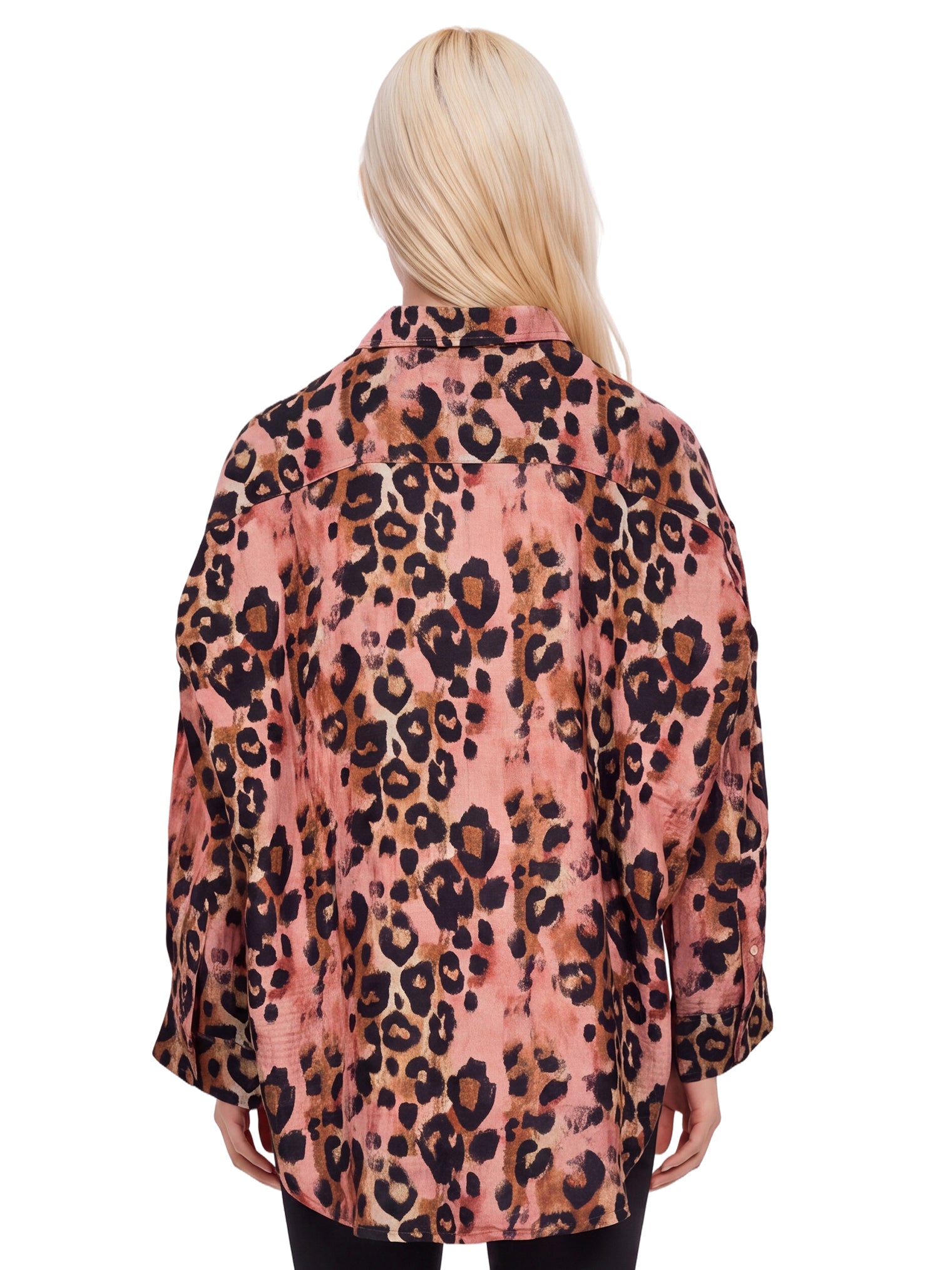 Camica stampa animalier in rosa 