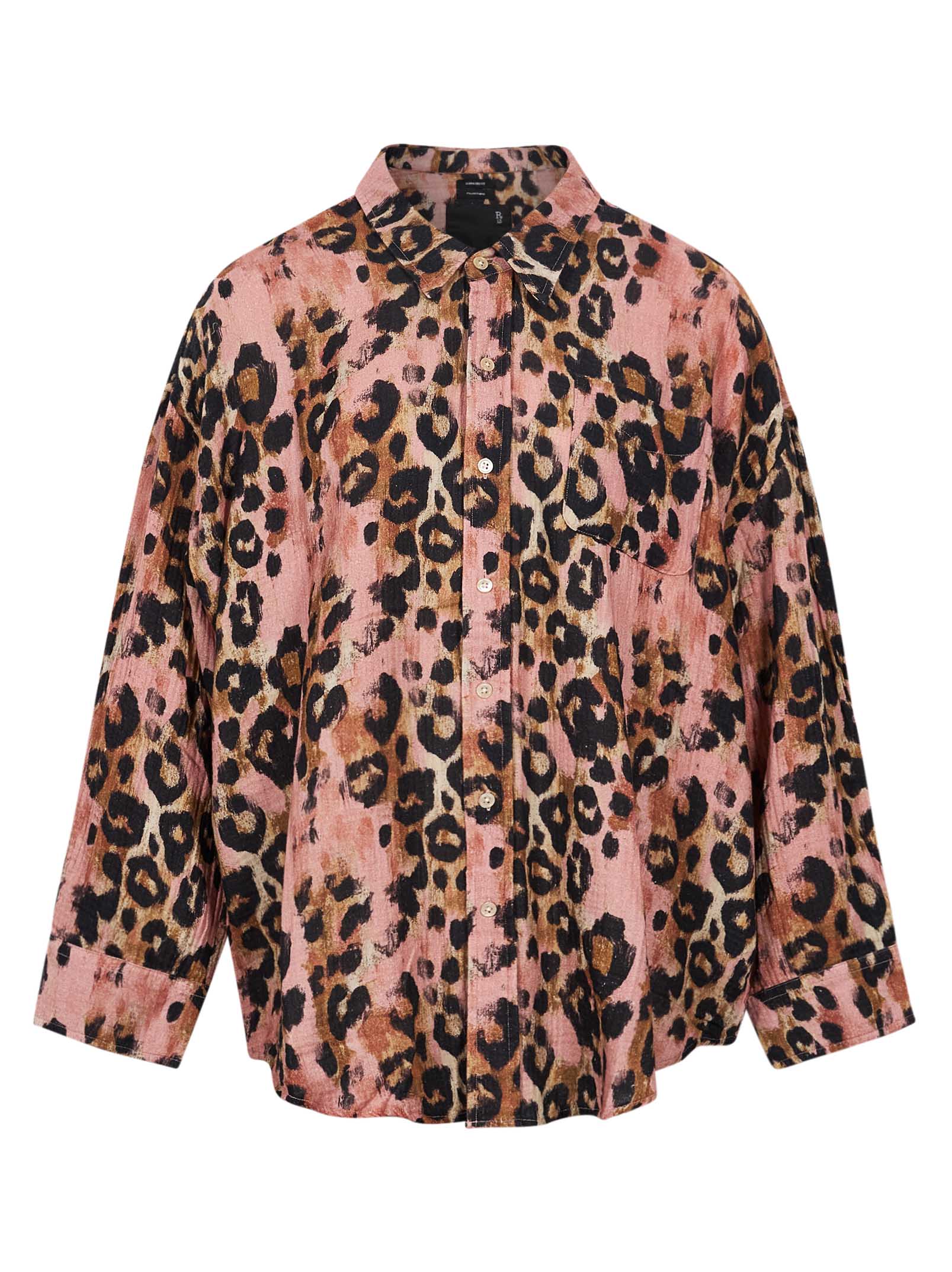 Camica stampa animalier in rosa 
