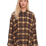 Camicia a quadri in marrone 