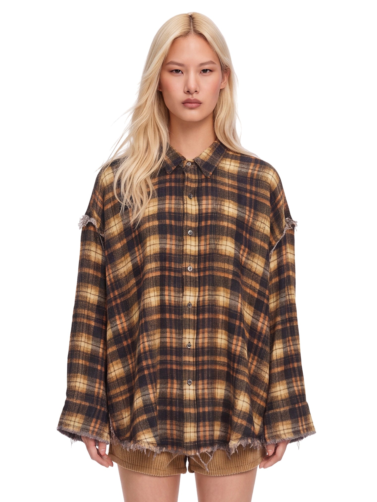 Camicia a quadri in marrone 