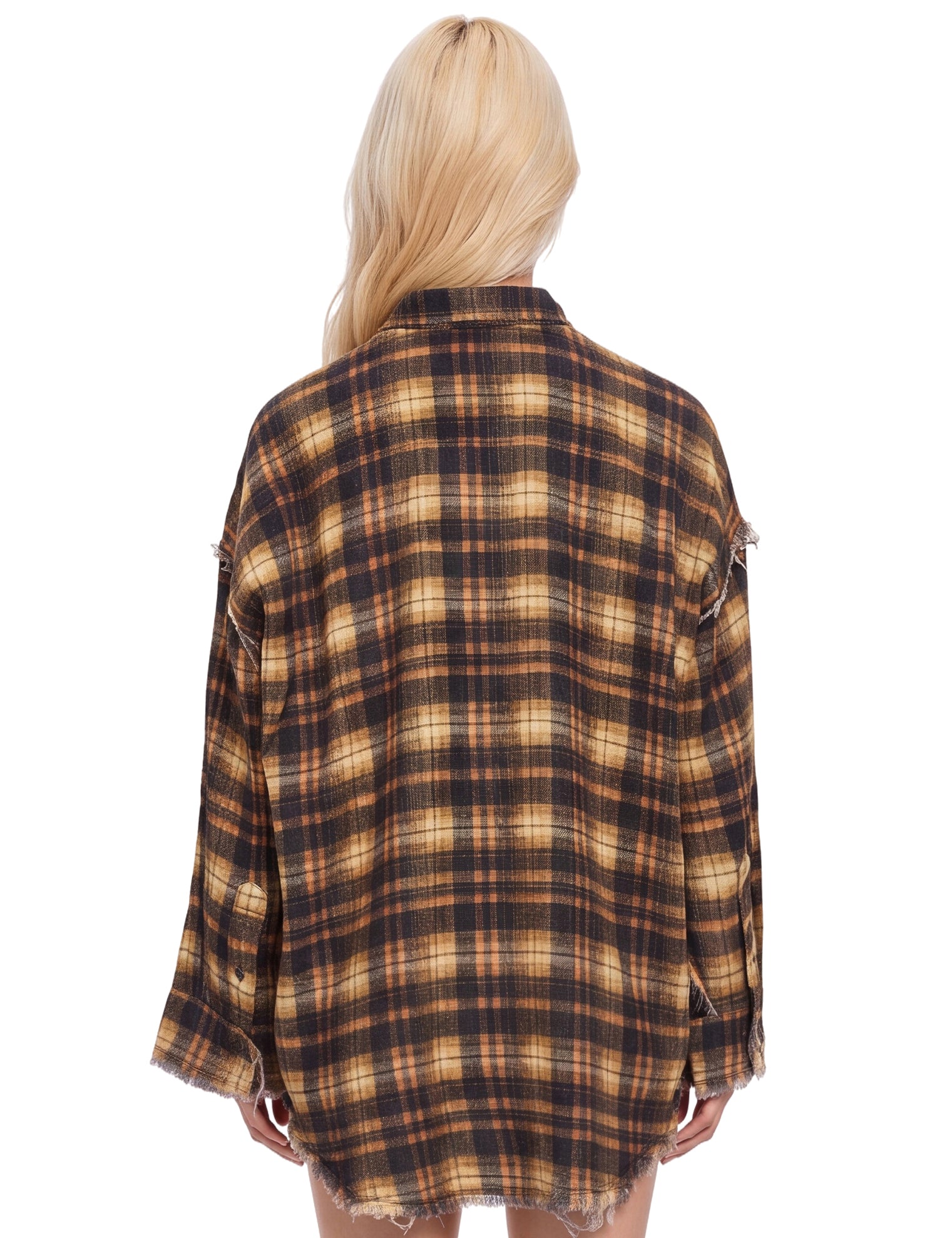 Camicia a quadri in marrone 