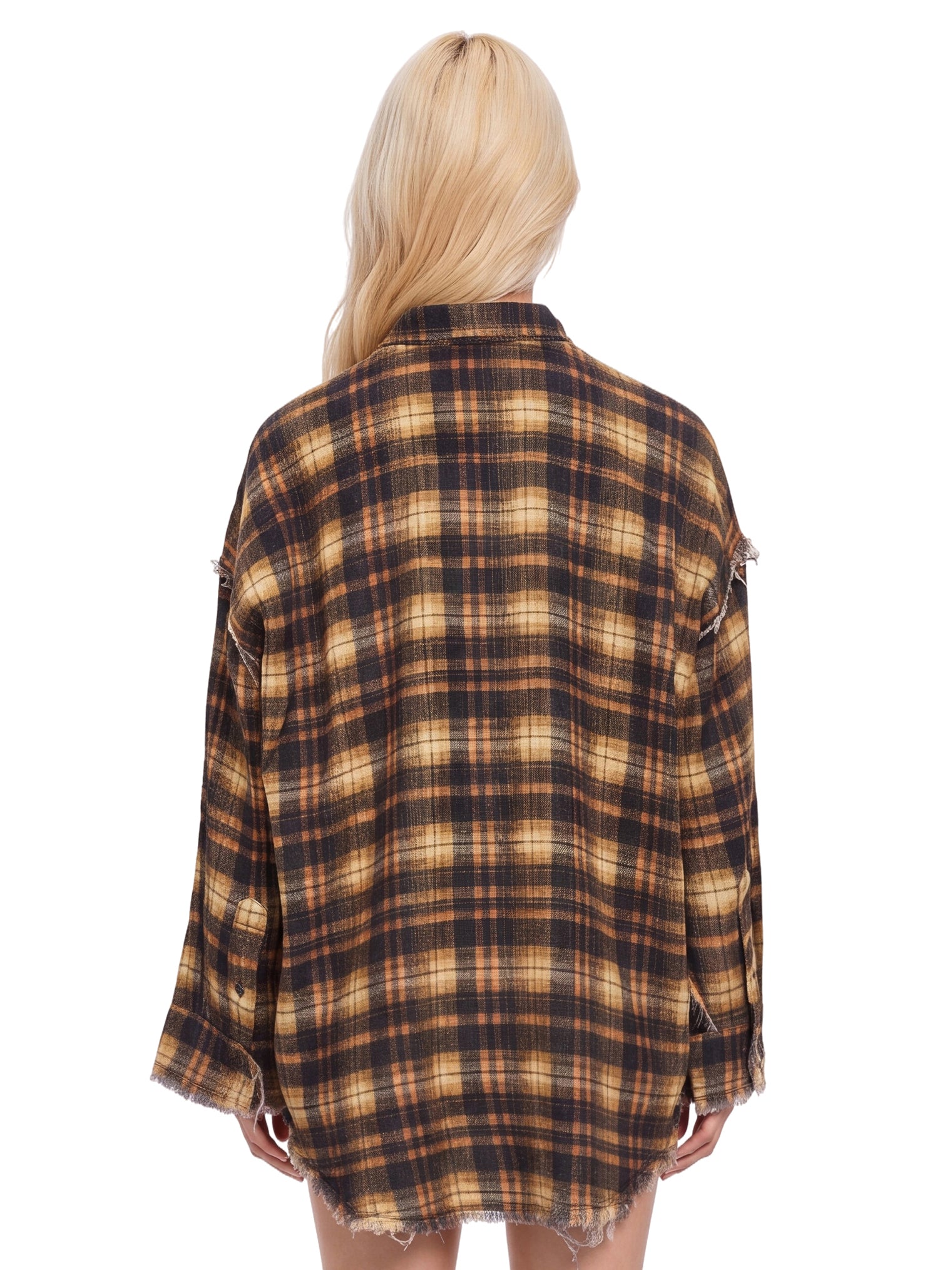 Camicia a quadri in marrone 