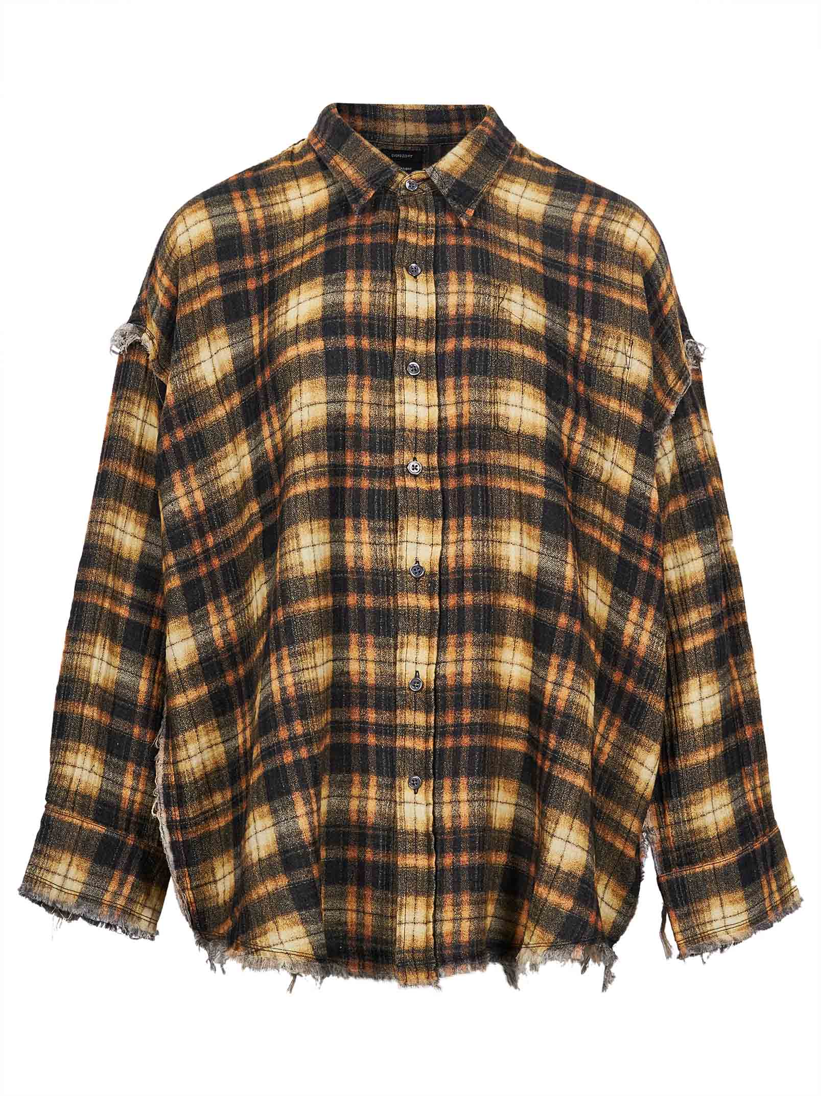 Camicia a quadri in marrone 