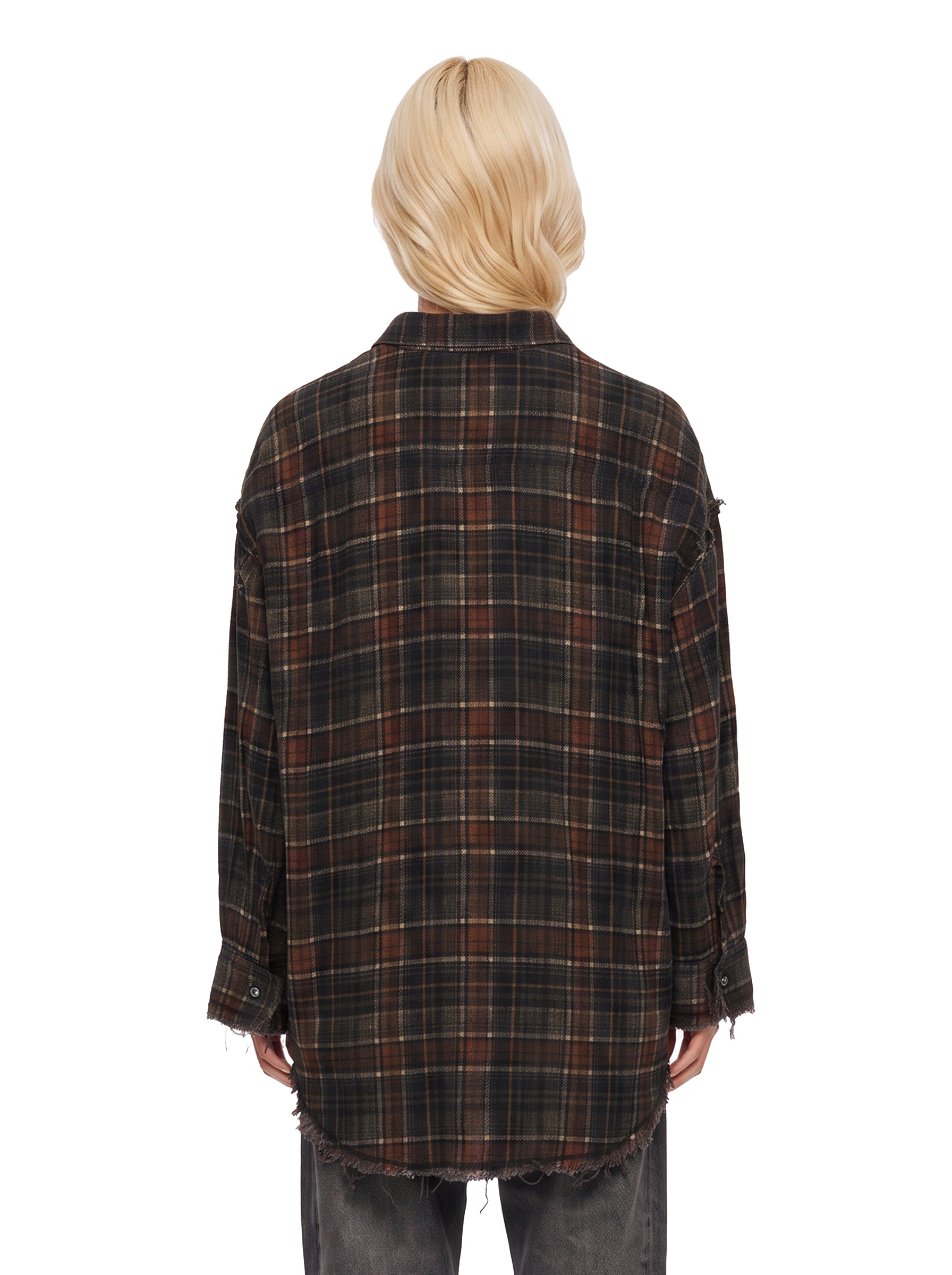 Camicia reversibile a quadri multicolor 