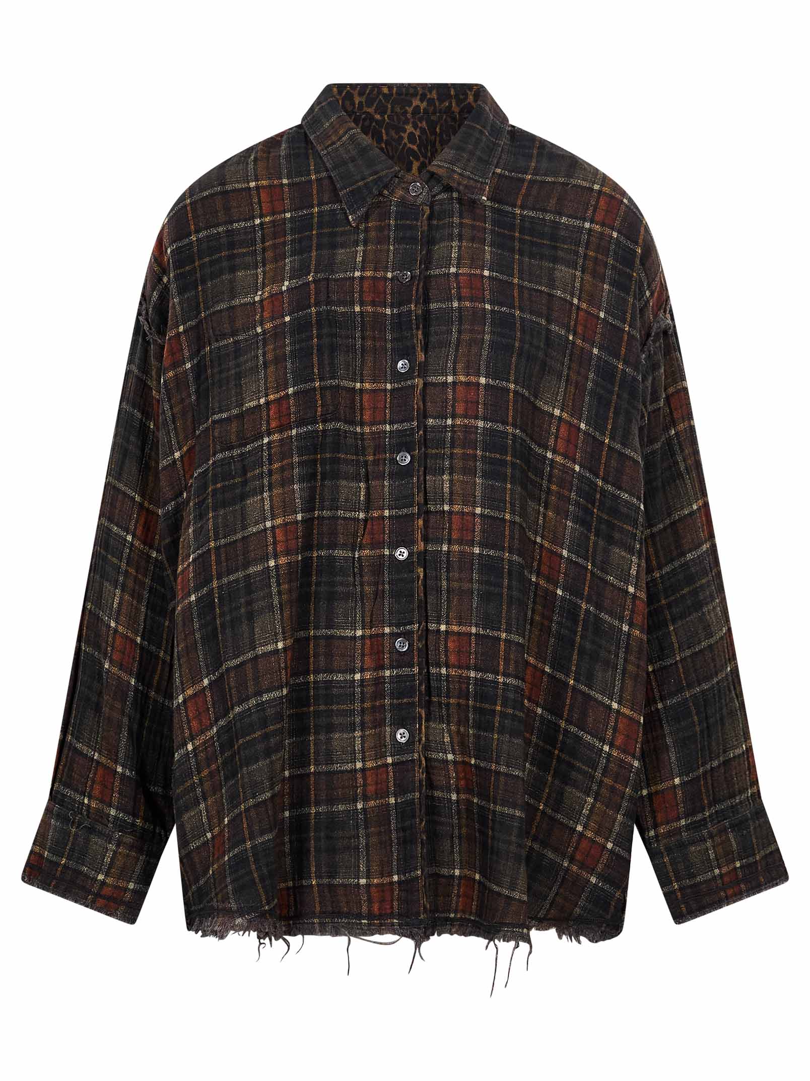 Camicia reversibile a quadri multicolor 