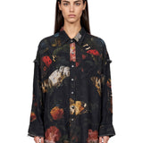 Camicia reversibile con stampa multicolor 