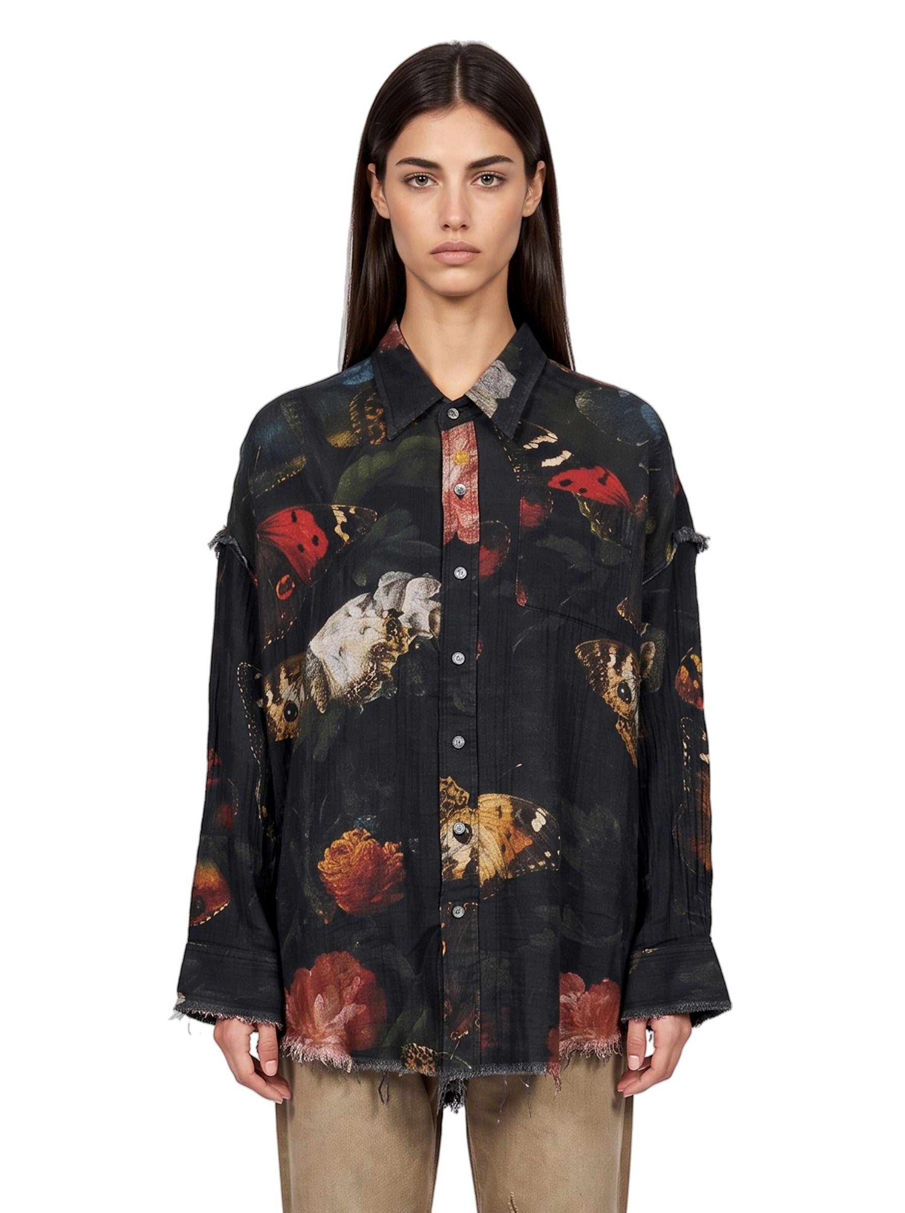 Camicia reversibile con stampa multicolor 