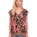 Abito smanicato in maglia multicolor 
