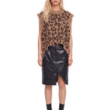 Gilet stampa animalier in marrone 