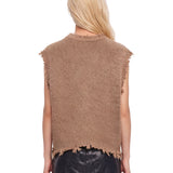 Gilet stampa animalier in marrone 