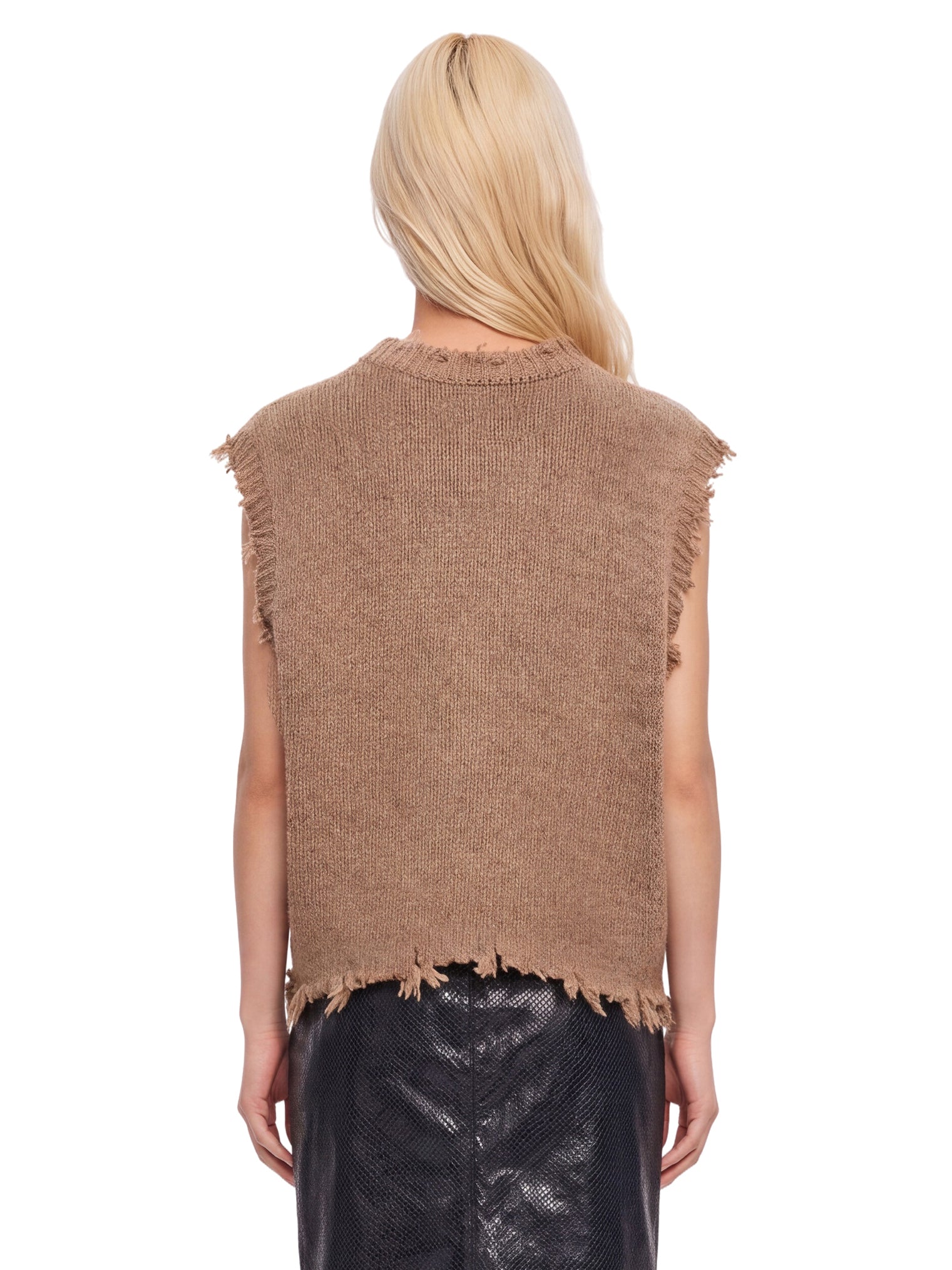 Gilet stampa animalier in marrone 