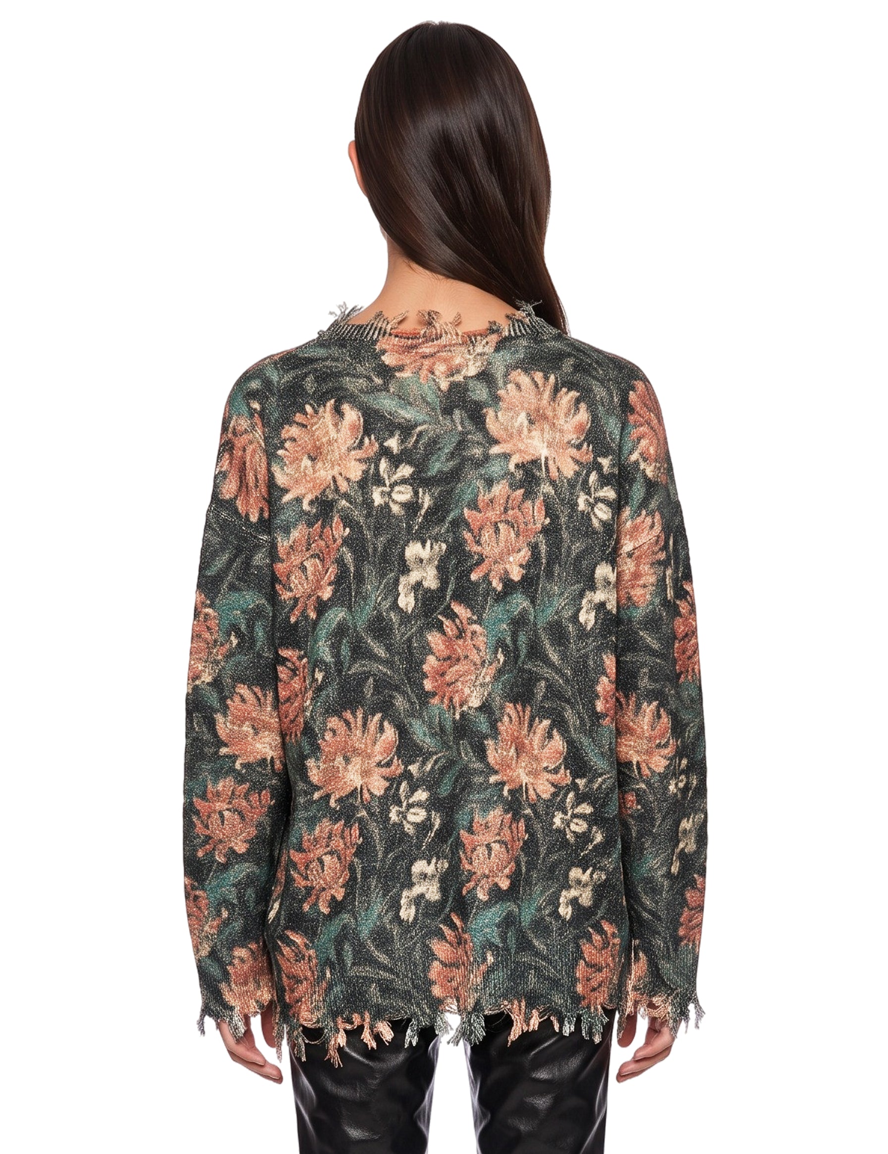 Maglione sfrangiato multicolor 