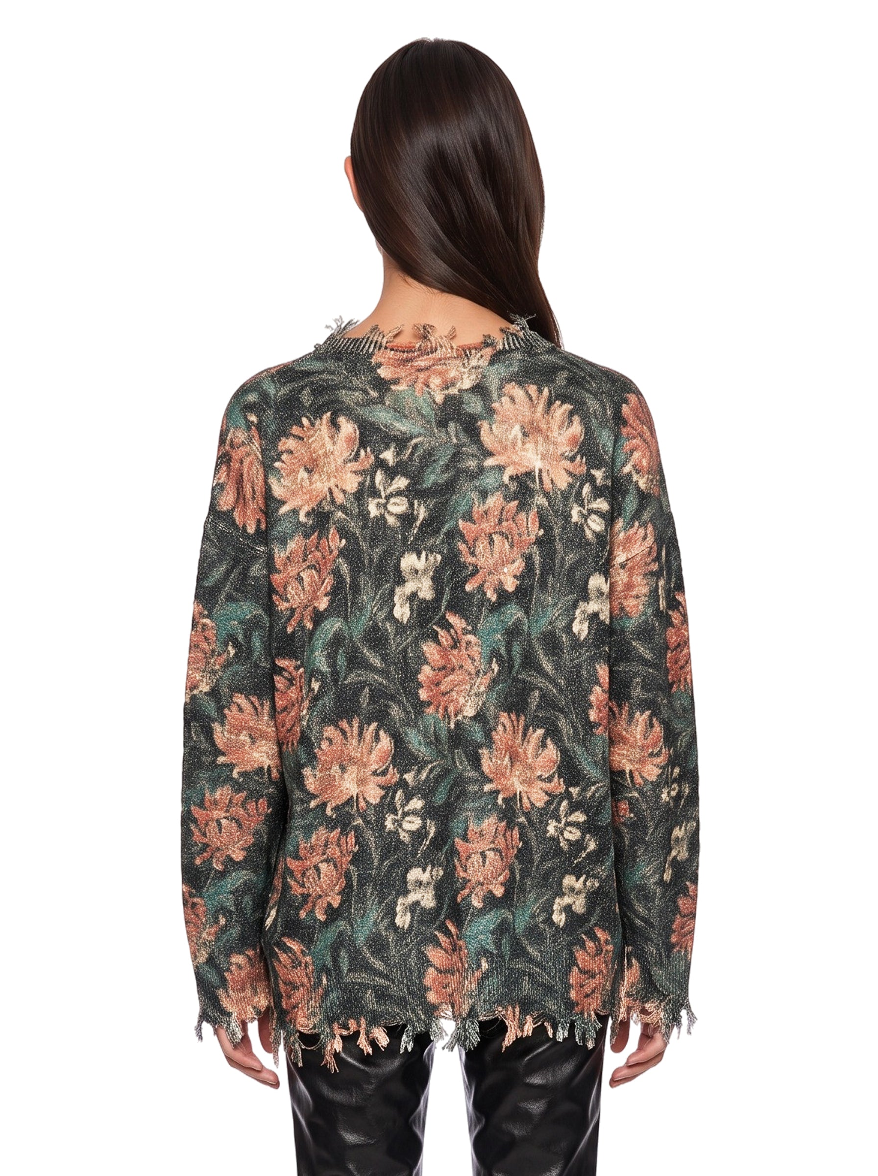 Maglione sfrangiato multicolor 