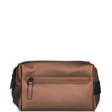 Trousse con doppia zip in marrone 