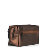 Trousse con doppia zip in marrone 