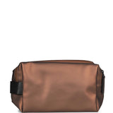Trousse con doppia zip in marrone 