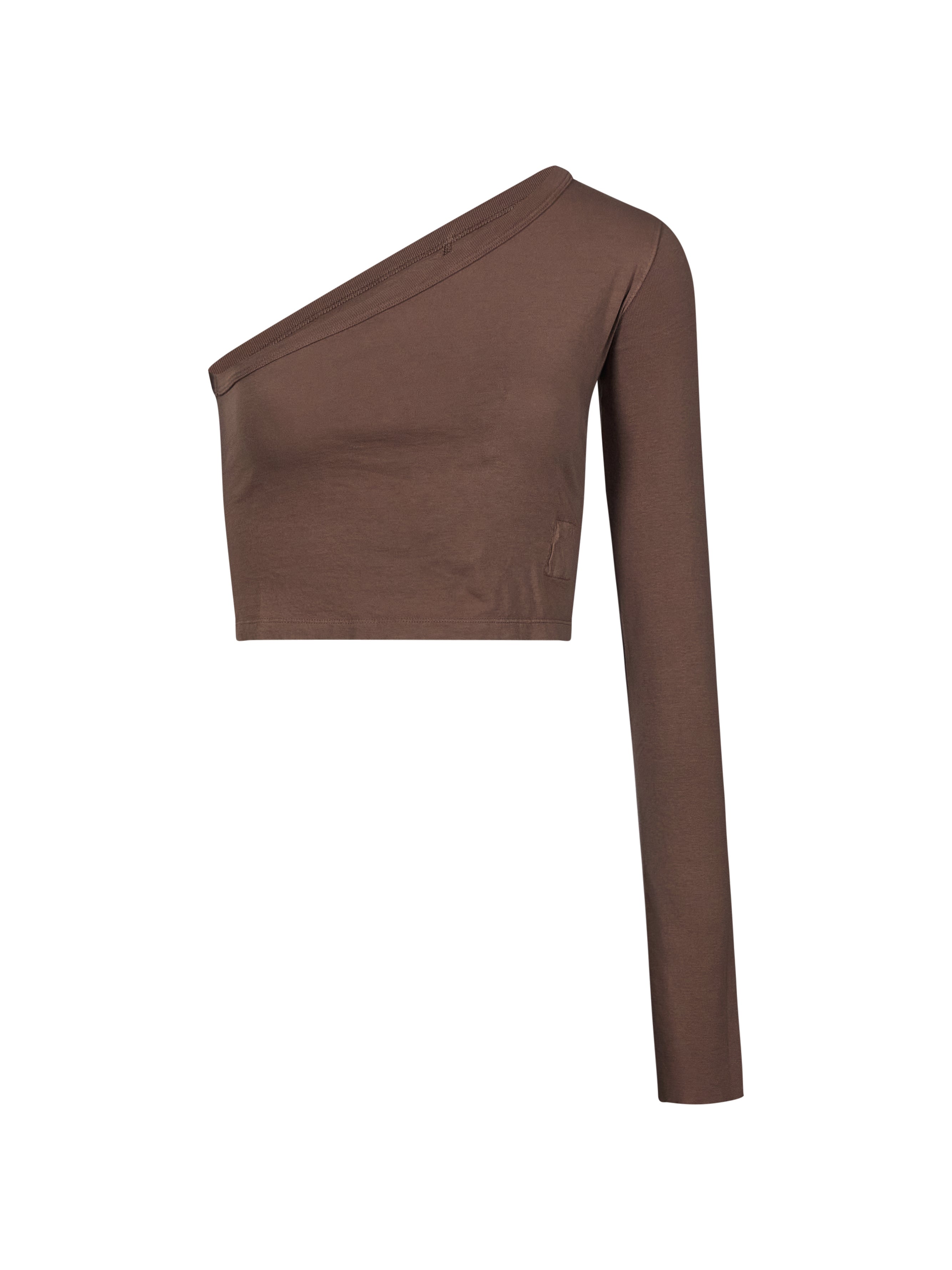 T-shirt monospalla Ziggy in marrone 