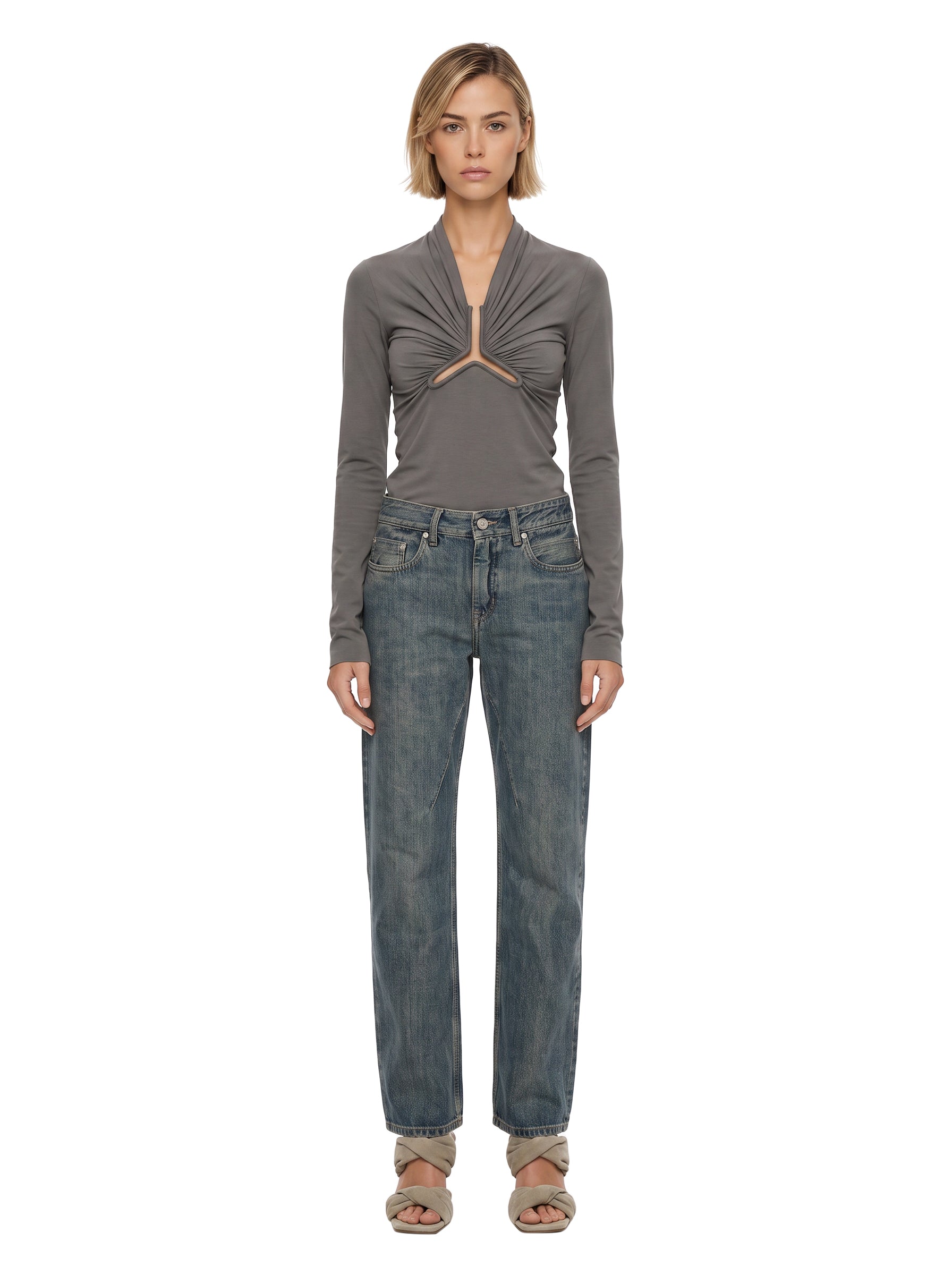 Jeans Fog Cut in blu 