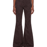 Jeans flare in marrone 