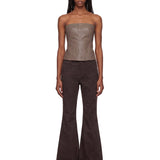 Jeans flare in marrone 
