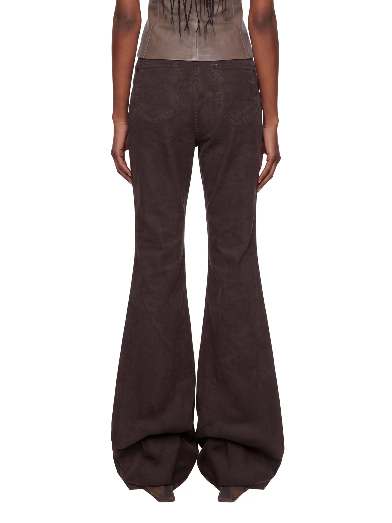 Jeans flare in marrone 