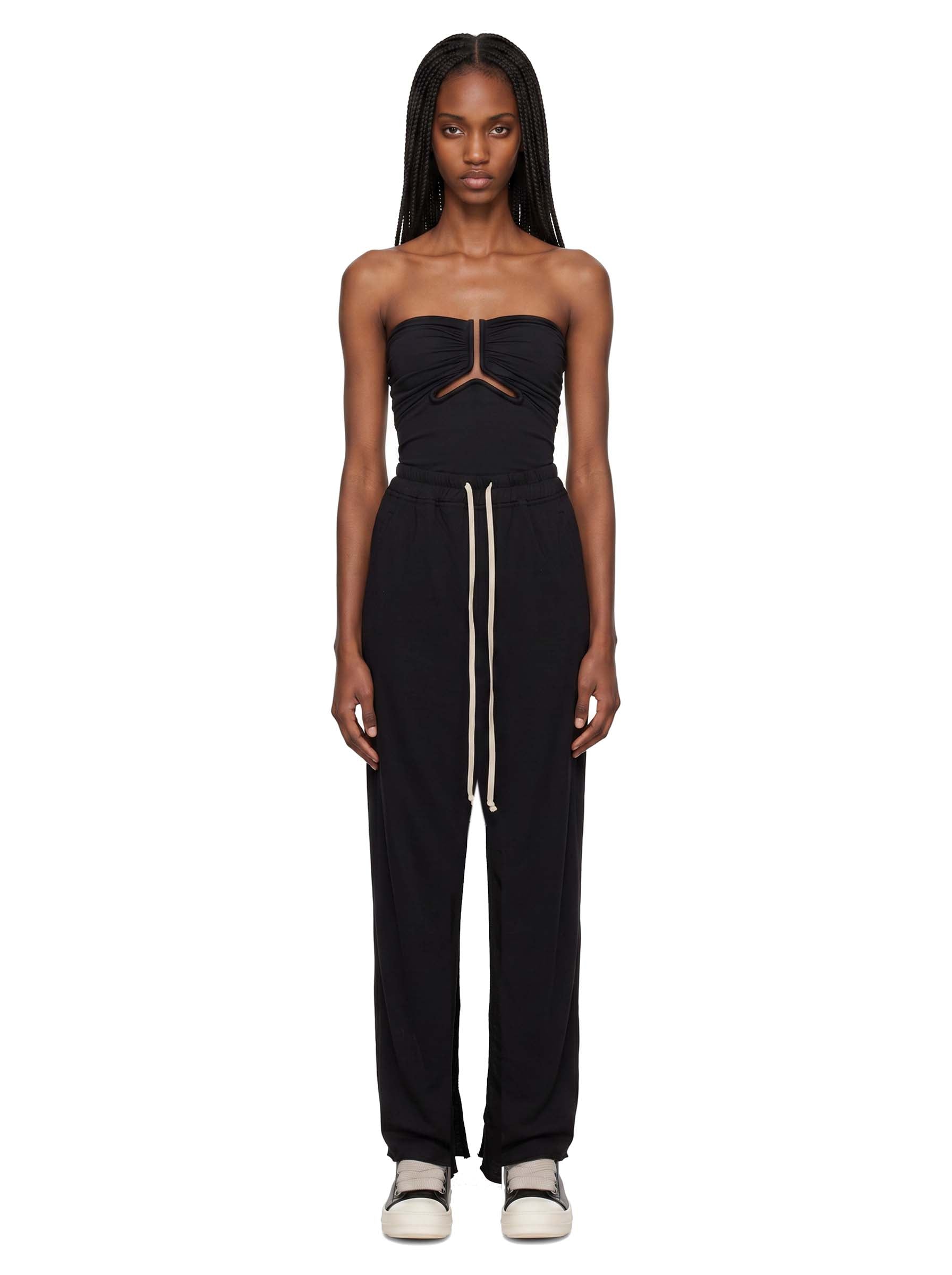 Gonna lunga con spacchi pillar in nero 