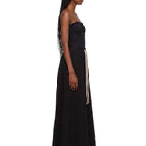 Gonna lunga con spacchi pillar in nero 