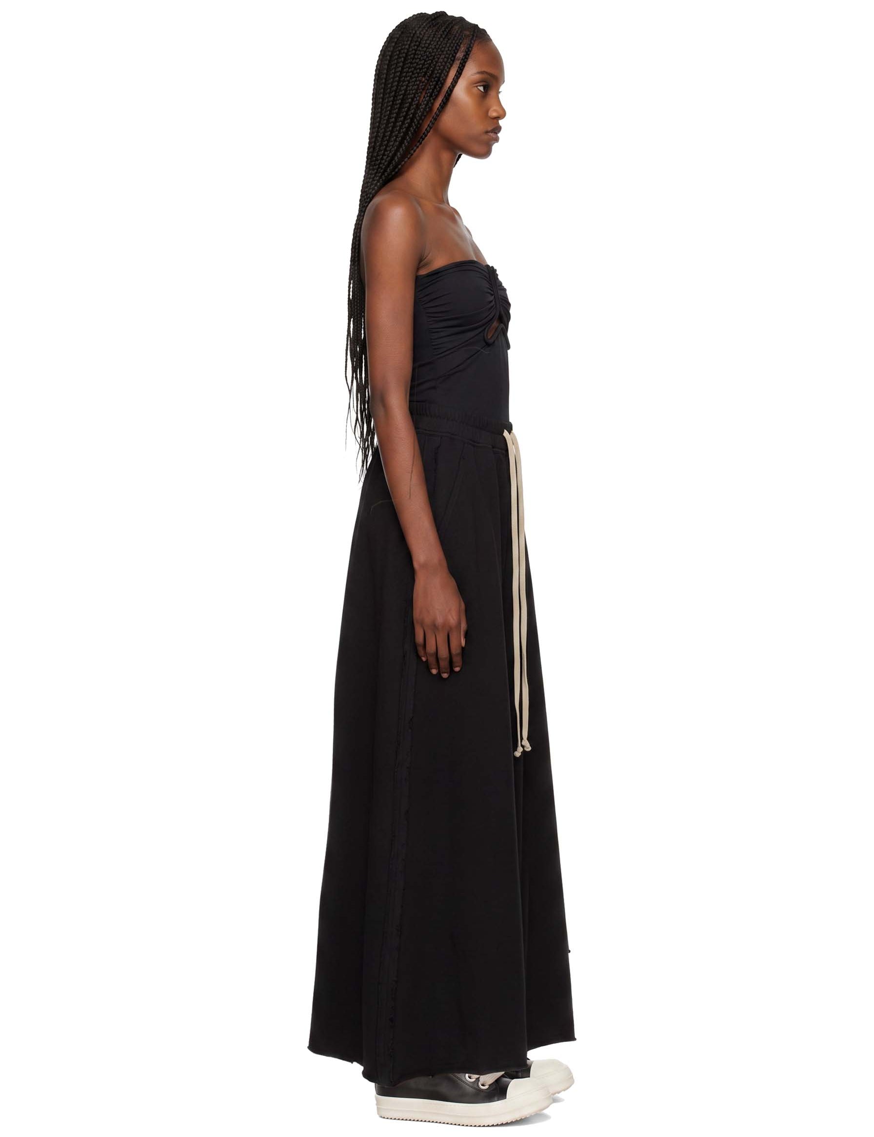 Gonna lunga con spacchi pillar in nero 