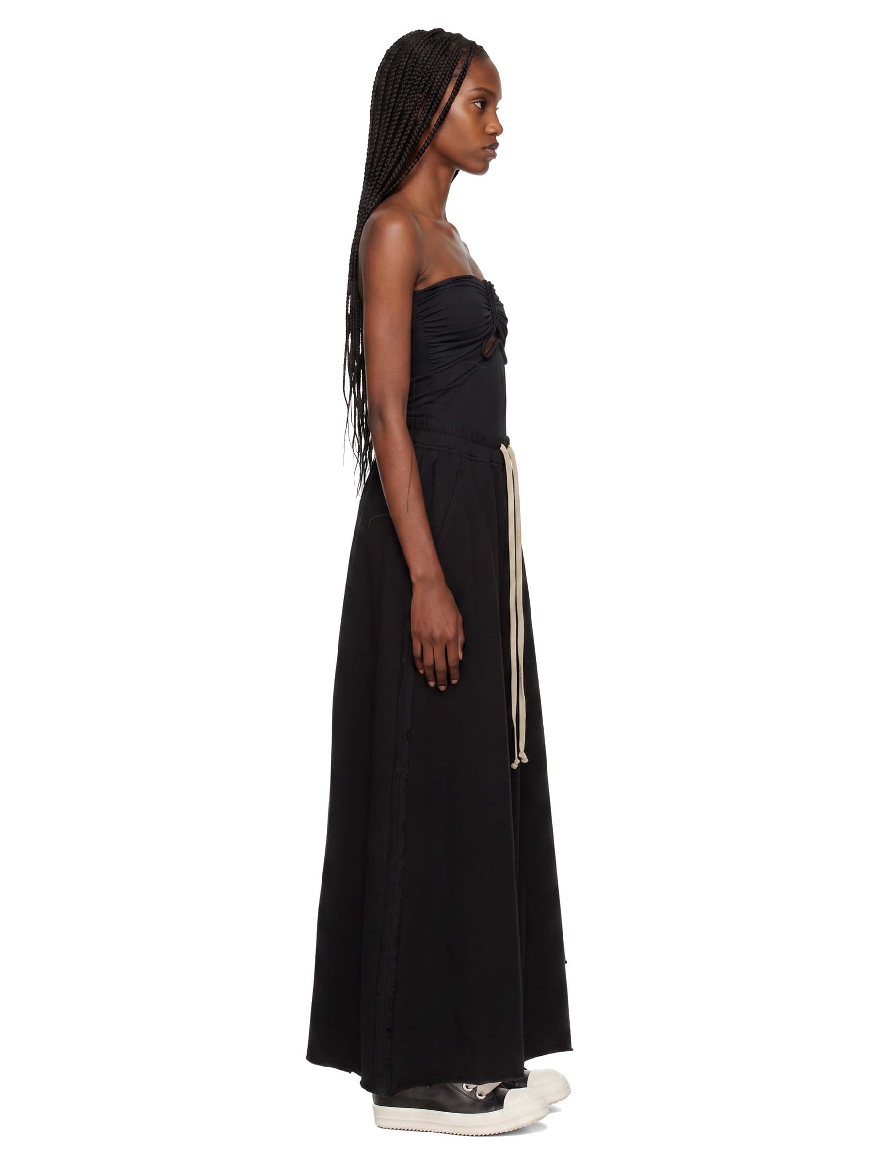 Gonna lunga con spacchi pillar in nero 