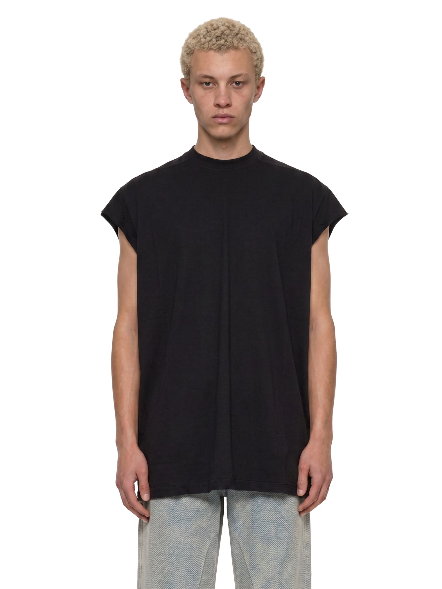 T-shirt Jumbo senza maniche in nero 