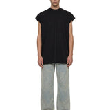 T-shirt Jumbo senza maniche in nero 