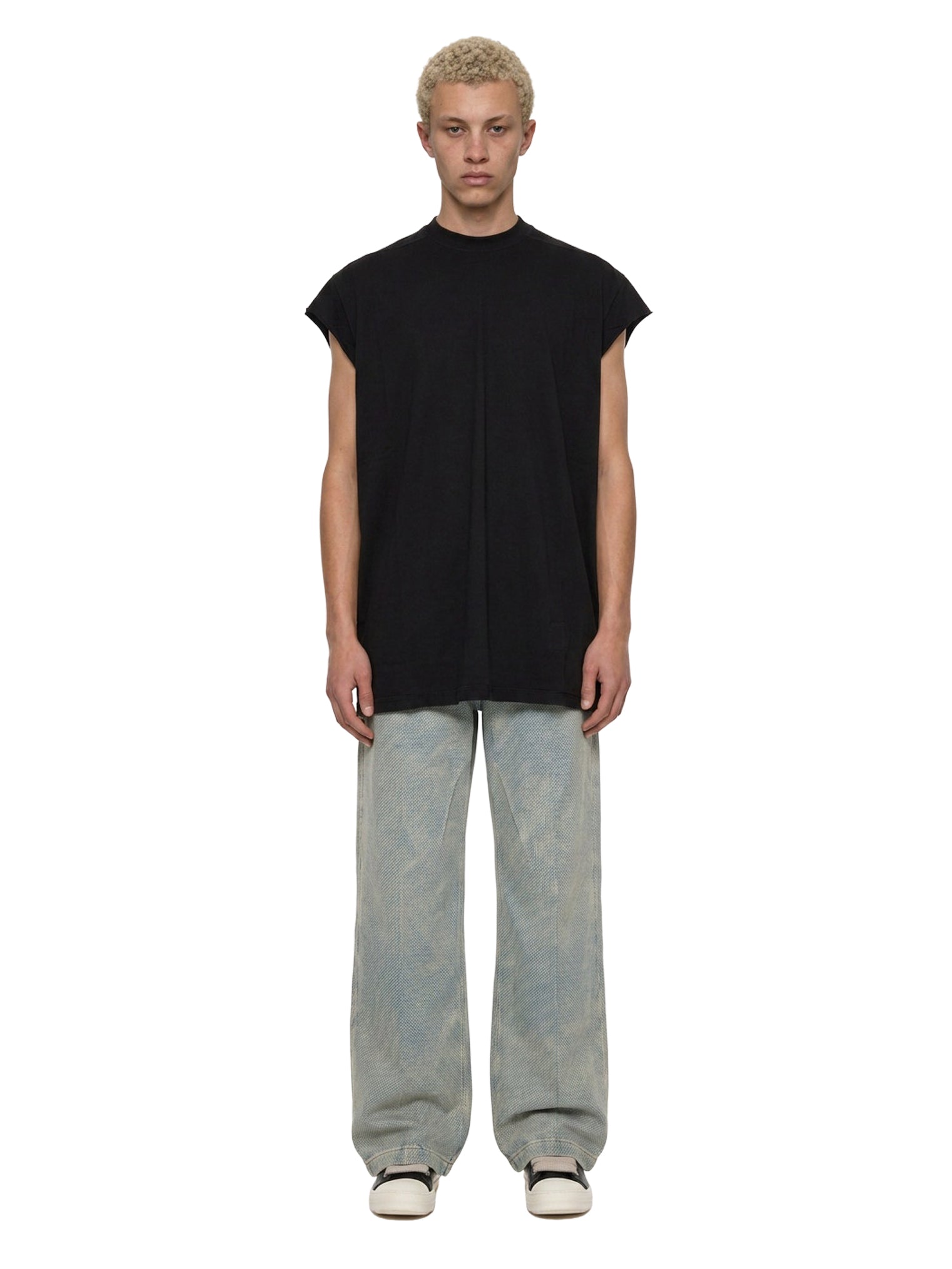T-shirt Jumbo senza maniche in nero 
