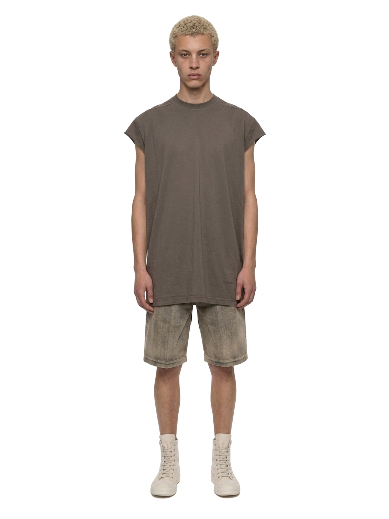 T-shirt Jumbo senza maniche in grigio 