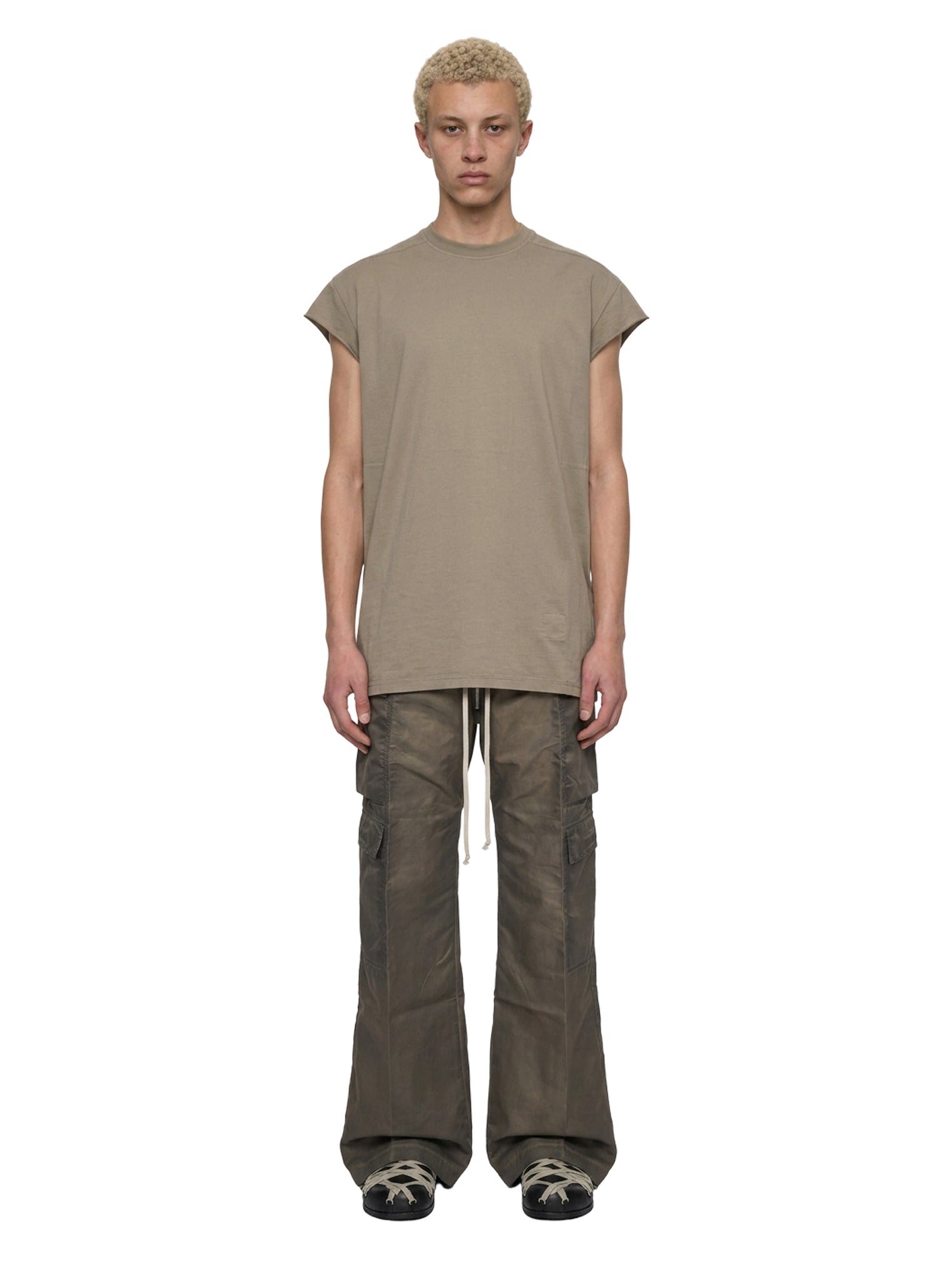 T-shirt Jumbo senza maniche in beige 