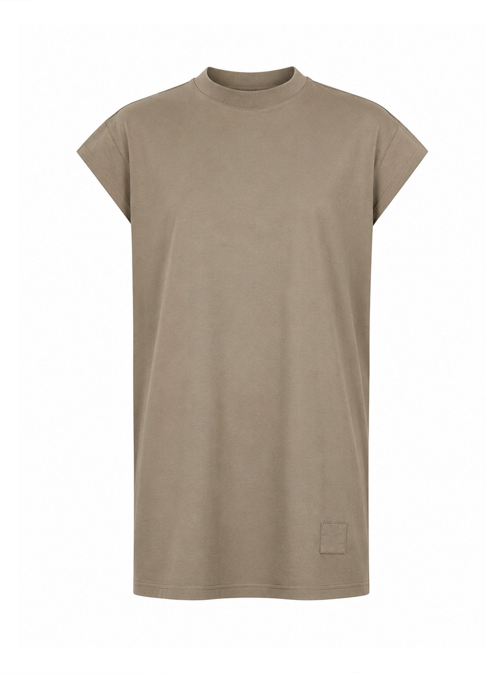 T-shirt Jumbo senza maniche in beige 