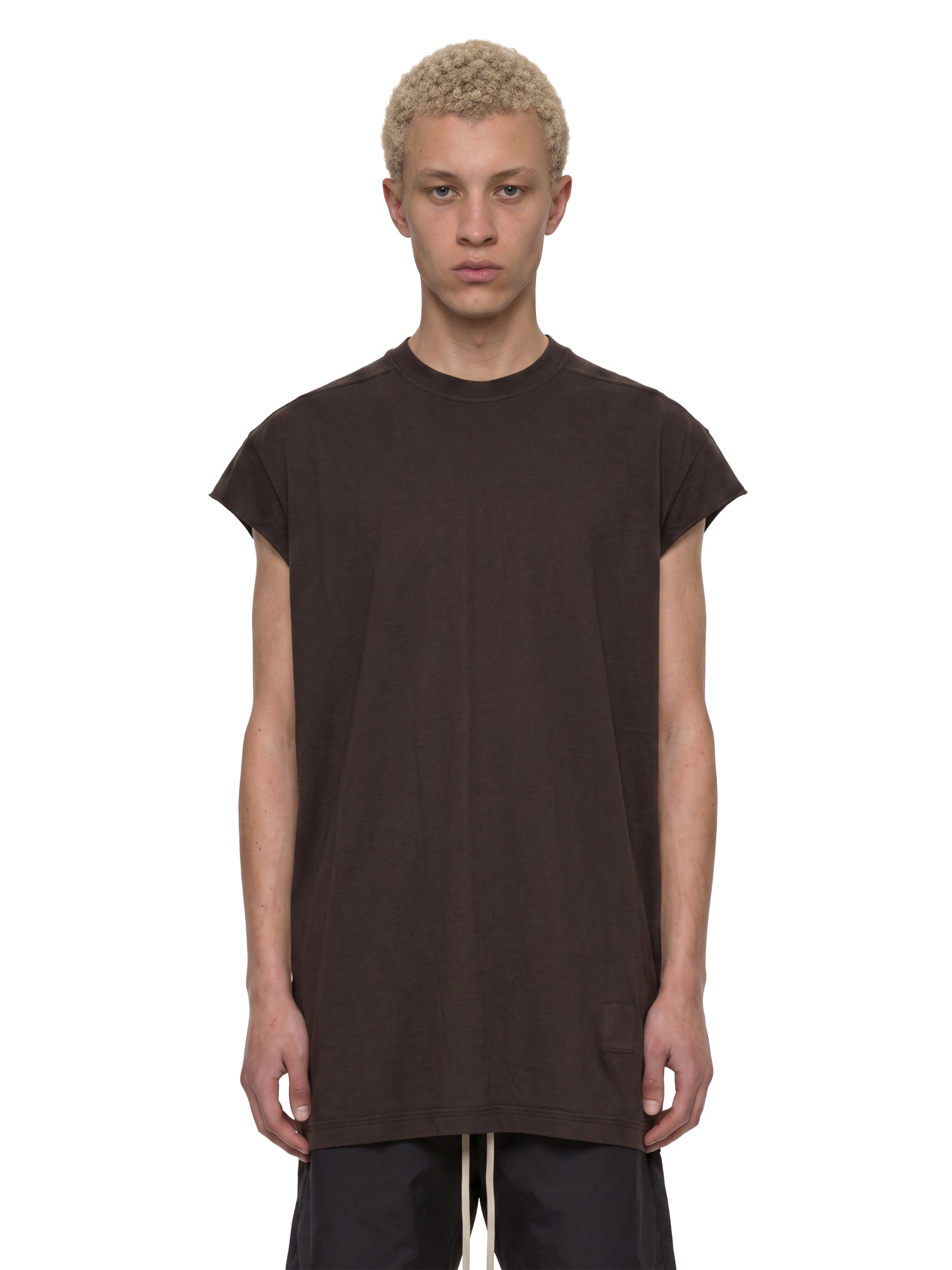 T-shirt Jumbo senza maniche in marrone 
