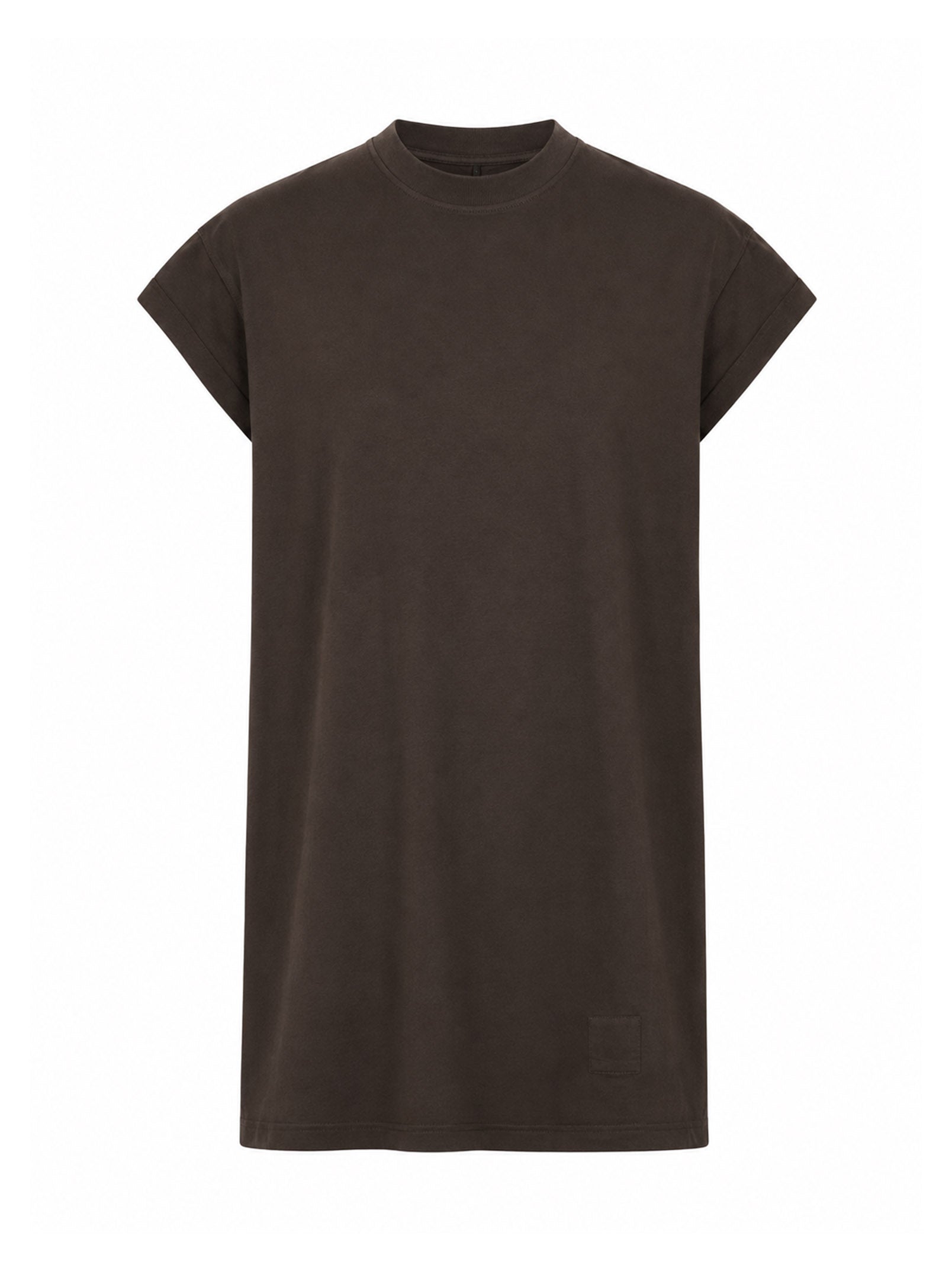 T-shirt Jumbo senza maniche in marrone 