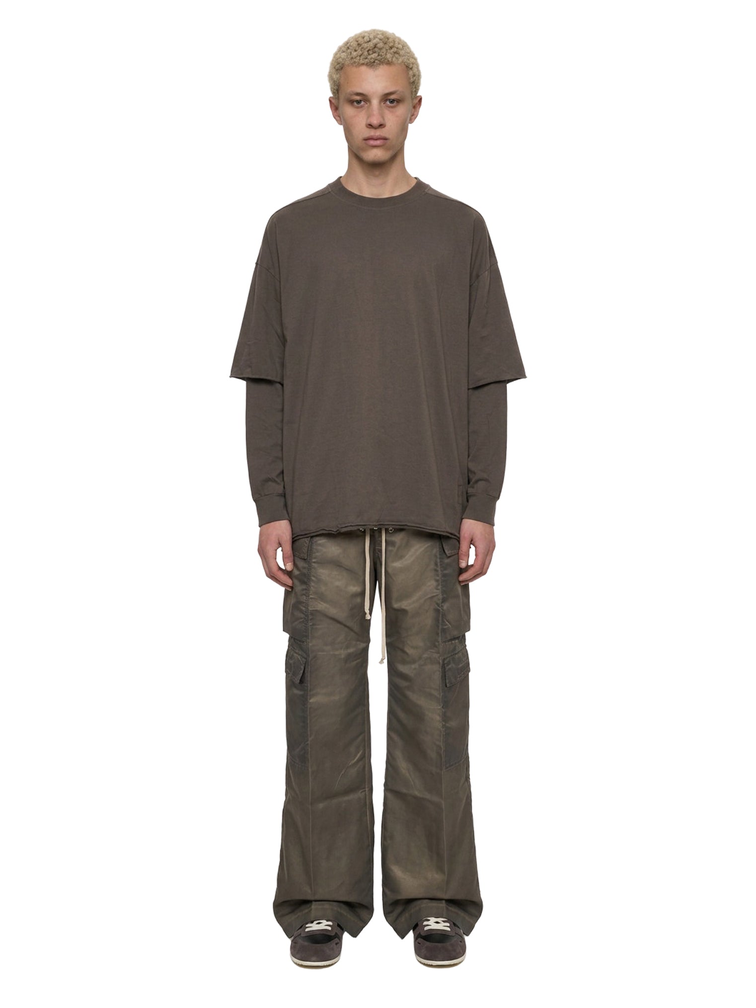 T-shirt a maniche lunghe Tommy Hustler in marrone 