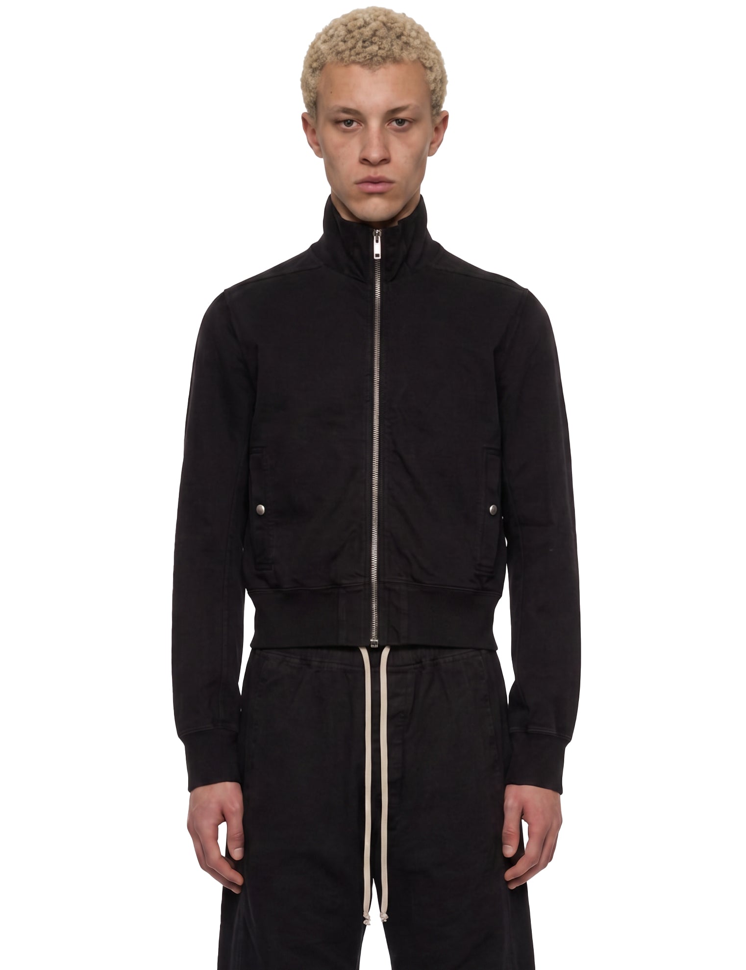 Felpa con zip a maniche lunghe in nero 