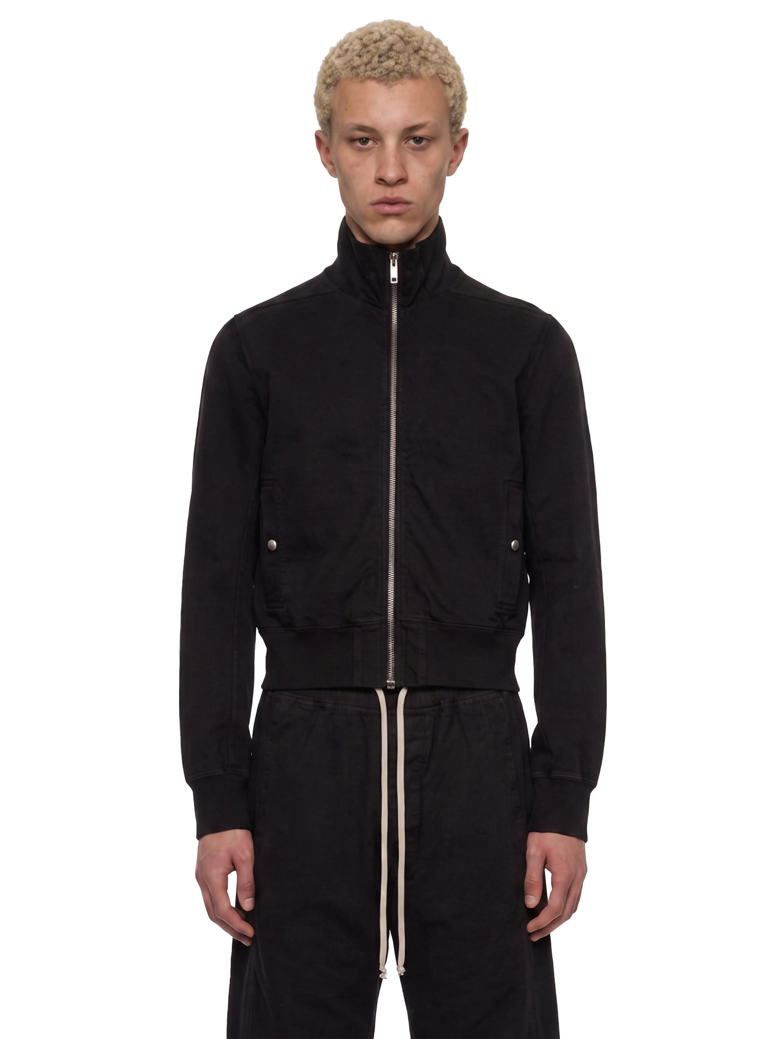 Felpa con zip a maniche lunghe in nero 