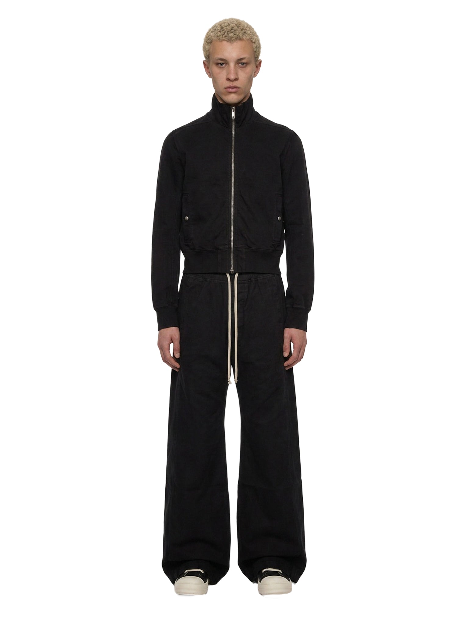 Felpa con zip a maniche lunghe in nero 