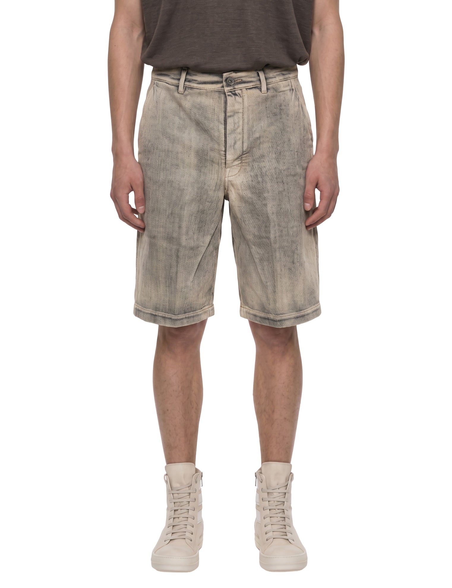 Shorts denim in grigio 