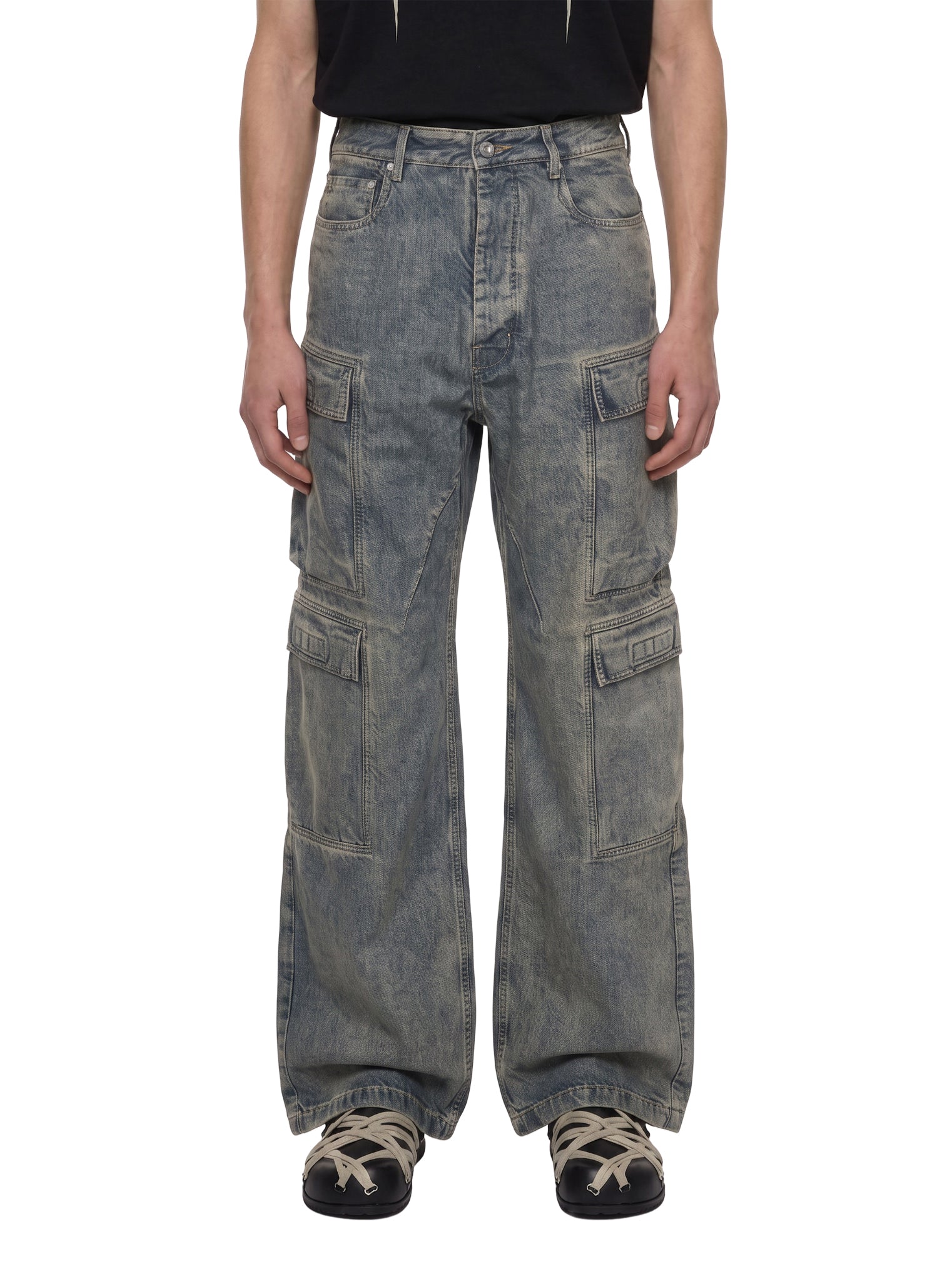 Jeans Cargo double in blu 