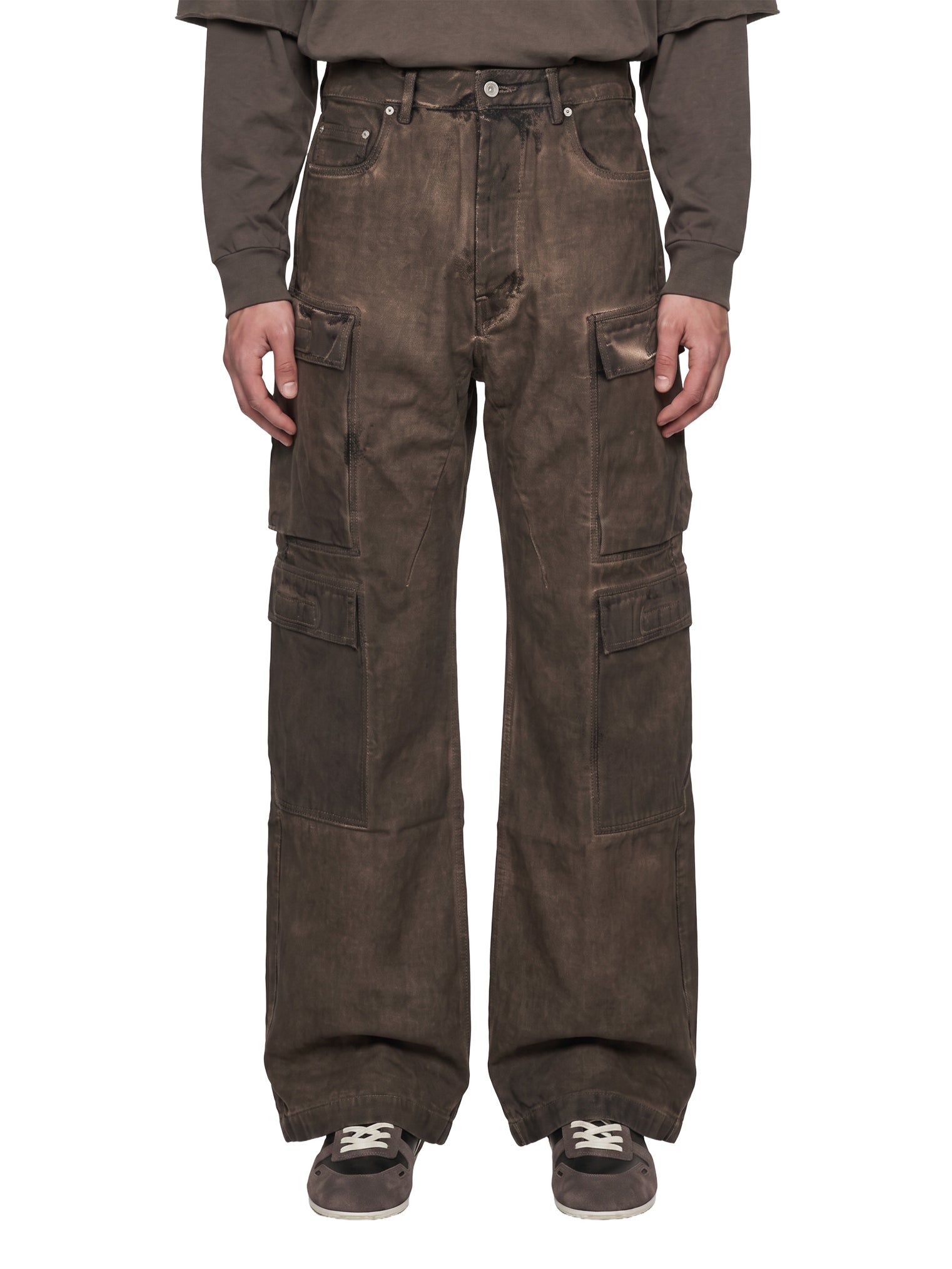 Jeans Cargo double in marrone 