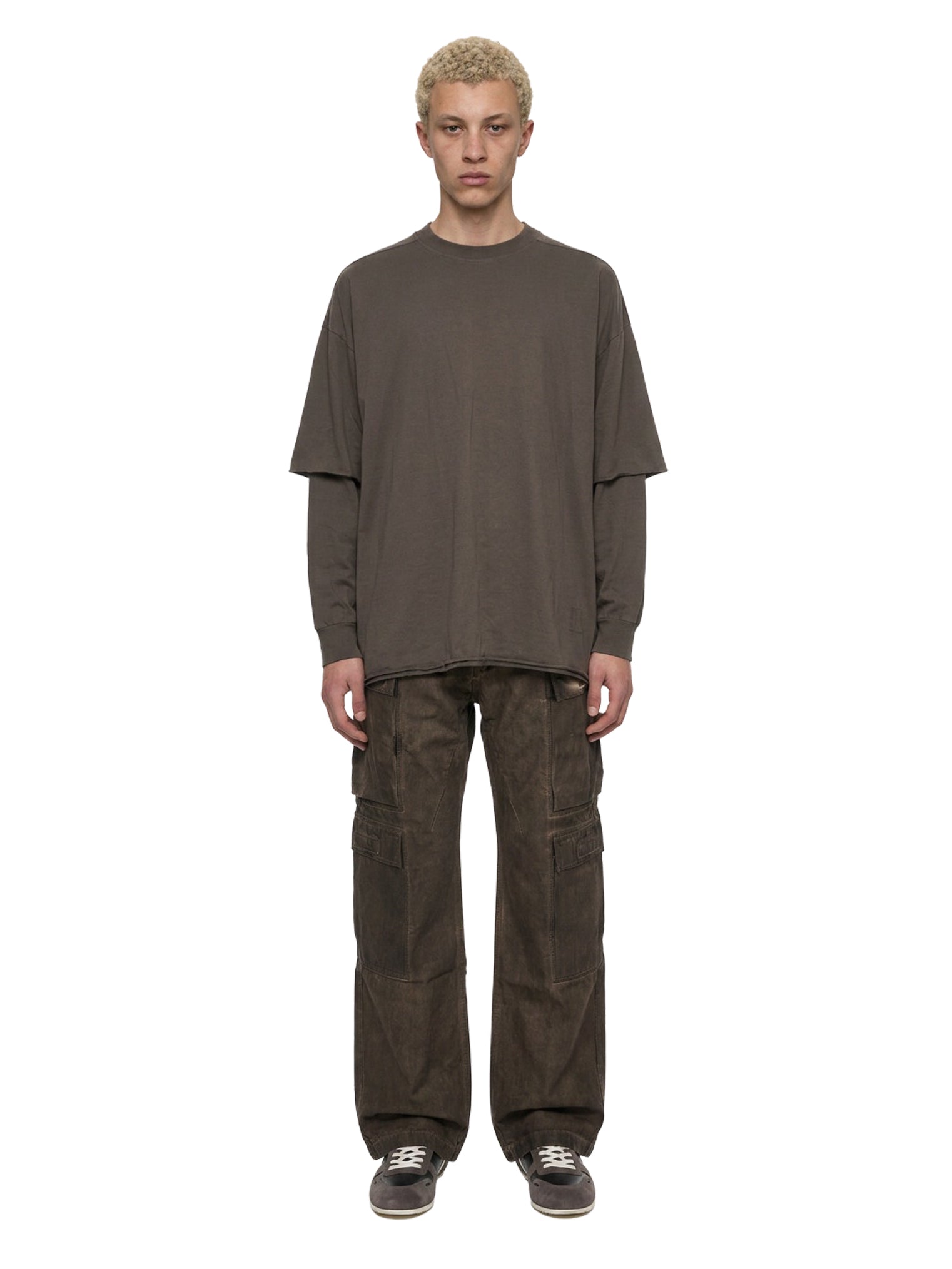 Jeans Cargo double in marrone 